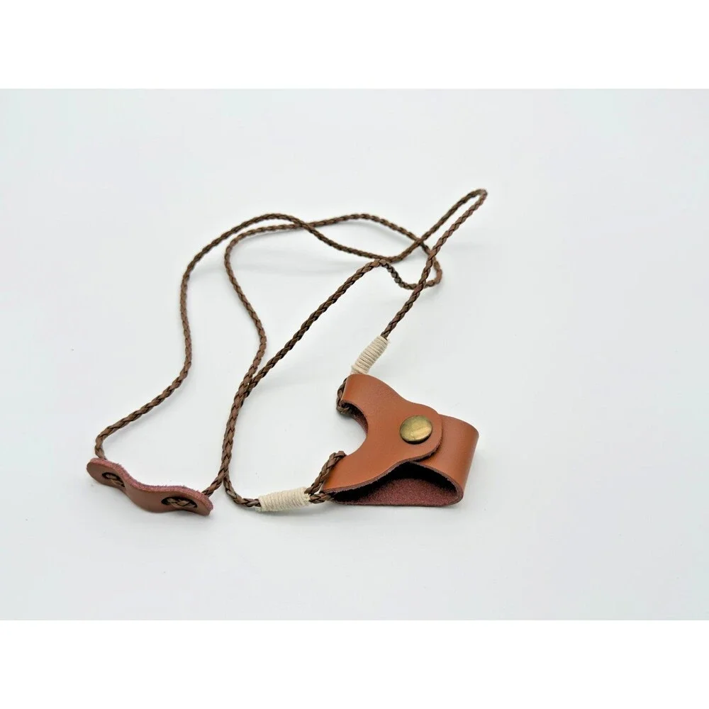 Leather Eyeglass Holder Necklace Cord Sunglasses Strap Brown Handmade